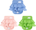 Pastel Color Female Dog Diapers with Gathered Skirt – 3 Pack