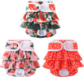 Dog Diapers for Girls with Ruffled Edge – Fruit Pattern, 3 Pack