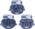 Girl Dog Diapers in Denim Look with Skirt – Jeans Pattern, 3 Pack