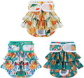 Citrus Print Female Dog Diapers with Soft Hem – Orange Pattern, 3 Pack